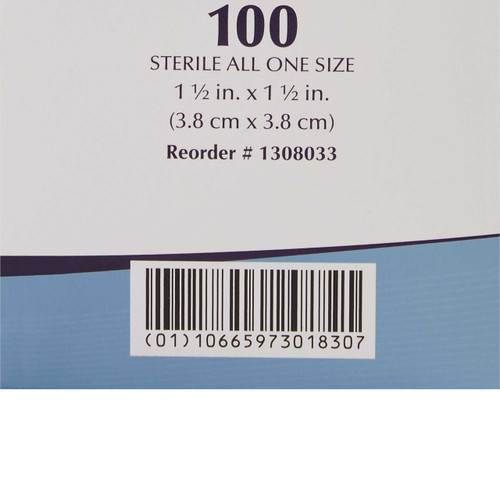 Adhesive Spot Bandage American White Cross First Aid 1.5 X 1.5 Inch Plastic Square Sheer Sterile 1308033 Case/1200 DUKAL CORPORATION 869575_CS