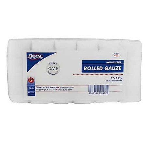 Bandage Roll Dukal Cotton Gauze 2-Ply 2 Inch Roll NonSterile 402 BG/12 DUKAL CORPORATION 661765_BG
