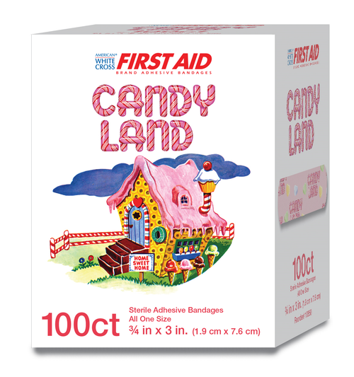 Stat Strip Adhesive Strip Plastic Kid Design (Candy Land) 3/4 X 3 Inch Sterile, 10850, Box of 100