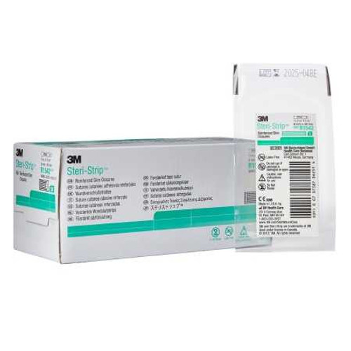 Skin Closure Strip Steri-Strip 1/4 X 1-1/2 Inch Nonwoven Material Reinforced Strip White R1542 Box/50 3M 5781_BX