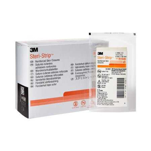 Skin Closure Strip Steri-Strip 1/4 X 4 Inch Nonwoven Material Reinforced Strip White R1546 Box/50 3M 5784_BX