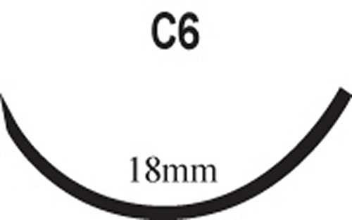 Nonabsorbable Suture with Needle LOOK® Nylon C-6 3/8 Circle Reverse Cutting Needle Size 5 - 0 Monofilament 918B Box of 12 LOOK® 260431_BX