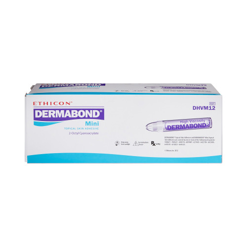 Dermabond Mini Skin Adhesive 0.36 mL High Viscosity Dome Applicator Tip 2-Octyl Cyanoacrylate, DHVM12, Box of 12