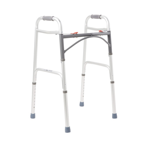 McKesson Folding Walker, Adjustable Height, Aluminum Frame, 350 lbs. Weight Capacity, 32 to 39'' Height 146-10200-1 Pack of 1
