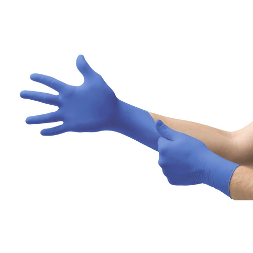 Micro-Touch Nitrile Exam Glove X-Large NonSterile Nitrile Standard Cuff Length Textured Fingertips Blue Chemo Tested, 6034304, Case of 10
