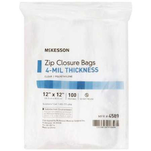 Reclosable Bag McKesson 12 X 12 Inch Polyethylene Clear Zipper Closure 4589 Box/1 51021 MCK BRAND 957786_BX