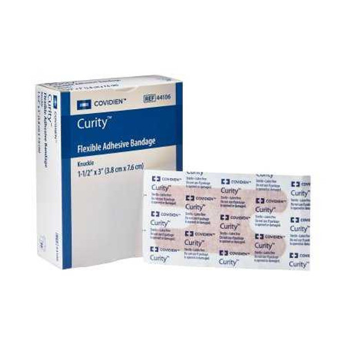 Adhesive Strip Curity 1-1/2 X 3 Inch Fabric Knuckle Tan Sterile 44106 Box/30 10-404-020 Cardinal 801923_BX