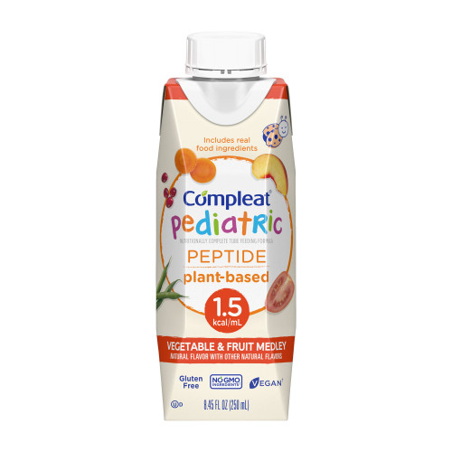 Compleat Peptide 1.5 Pediatric Tube Feeding Formula Vegetable / Fruit Flavor 8.45 oz. Carton Liquid Plant and Peptide Based, 00043900131351, Case of 24