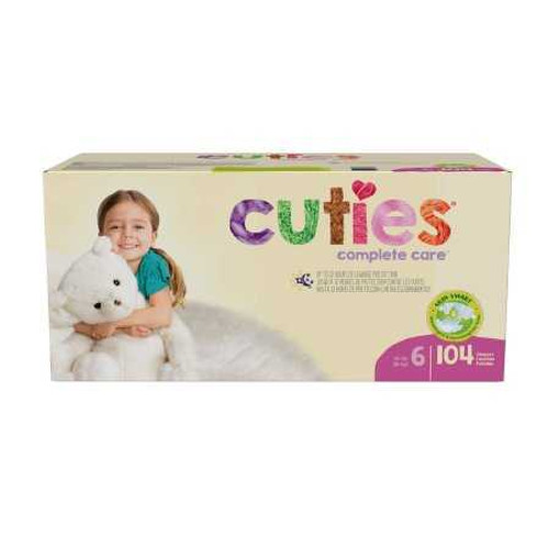 Unisex Baby Diaper Cuties® Complete Care Size 6 Disposable Heavy Absorbency CCC16 Case of 104 DVO917048 Cuties® Complete Care 1102741_CS