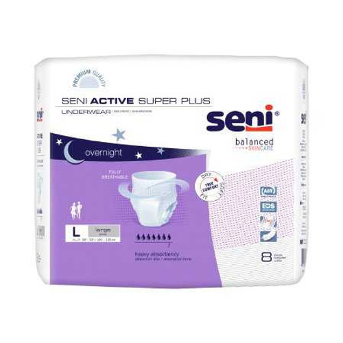 Unisex Adult Absorbent Underwear Seni® Active Super Plus Pull On with Tear Away Seams Large Disposable Heavy Absorbency S-LA08-AP1 Case of 32 25401217 Seni® Active Super Plus 1163817_CS