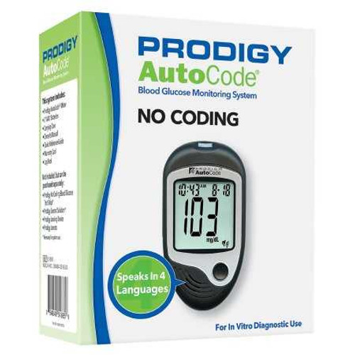 Blood Glucose Meter Prodigy® 7 Second Results Stores up to 450 Results No Coding Required 51885 Pack of 1 250-400W Prodigy® 842600_EA