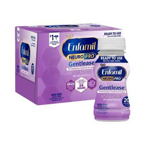 Infant Formula Enfamil NeuroPro Gentlease 6 oz. Bottle Ready to Use 898001 Pack/6 MEAD JOHNSON 1118215_PK Infant Formula Enfamil NeuroPro Gentlease 6 oz. Bottle Ready to Use 898001 Pack/6 MEAD JOHNSON 1118215_PK