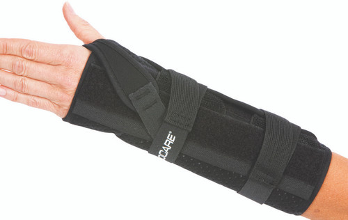 Wrist / Forearm Brace ProCare Quick-Fit Aluminum / Foam / Nylon Left Hand Black One Size 79-87510 Pack of 1
