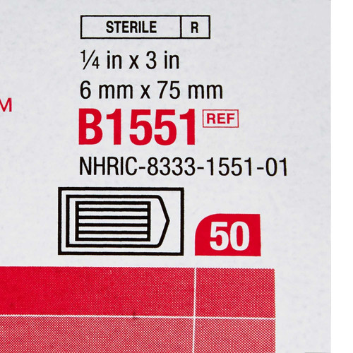 Skin Closure Strip Steri-Strip 1/4 X 3 Inch Nonwoven Material Flexible Strip Tan B1551 Each/1 3325 3M 5786_EA