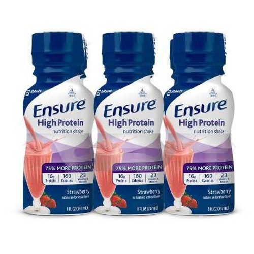 Oral Protein Supplement Ensure High Protein Shake Strawberry Flavor Ready to Use 8 oz. Bottle 66546 Case/24 75-0022-0000 ABBOTT NUTRITION 1099235_CS