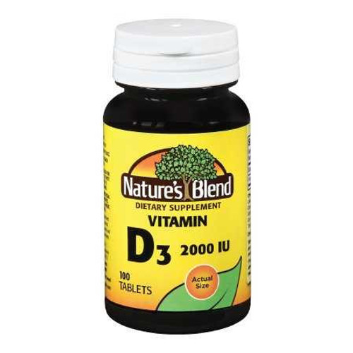 Vitamin Supplement Nature's Blend Vitamin D 2000 IU Strength Tablet 100 per Bottle 54629041120 Bottle of 1 RTL3825 Nature's Blend 852689_BT
