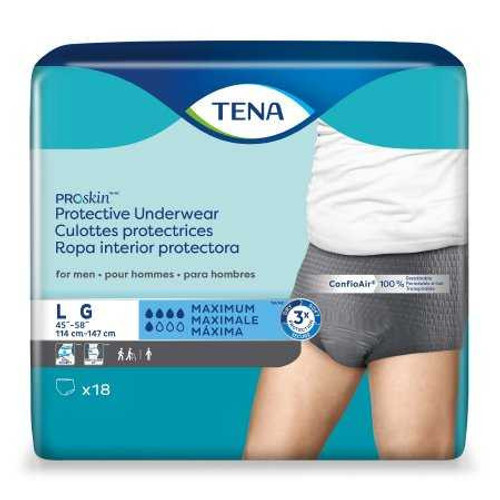 Male Adult Absorbent Underwear TENA ProSkin Protective Pull On with Tear Away Seams Large Disposable Moderate Absorbency 73530 Bag/18 V51-212726 Essity HMS North America Inc 1135411_BG