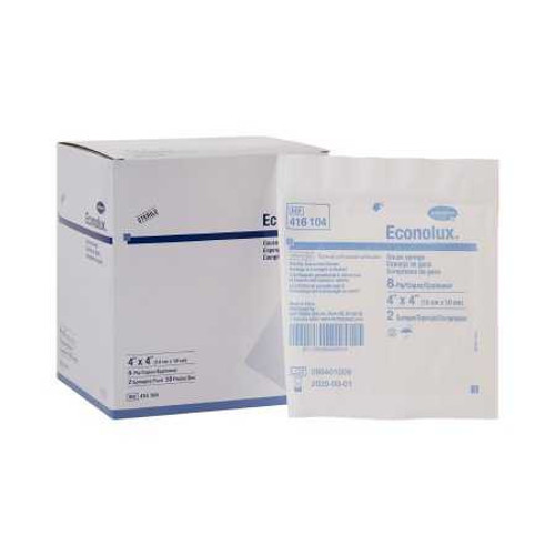 Gauze Sponge Econolux Cotton 8-Ply 4 X 4 Inch Square Sterile 416104 Case/1200 63064 Hartmann 575850_CS
