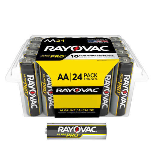 Rayovac Ultra Pro Alkaline Battery AA Cell 1.5V Disposable 24 Pack, ALAA-24PP, Pack of 24