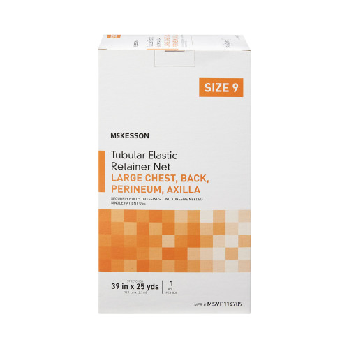 McKesson Elastic Net Retainer Dressing Tubular White Elastic Size 9 39 Inch X 25 Yard (99.1 cm X 22.9 m) Large Chest / Back / Perineum / Axilla NonSterile, MSVP114709, Box of 1