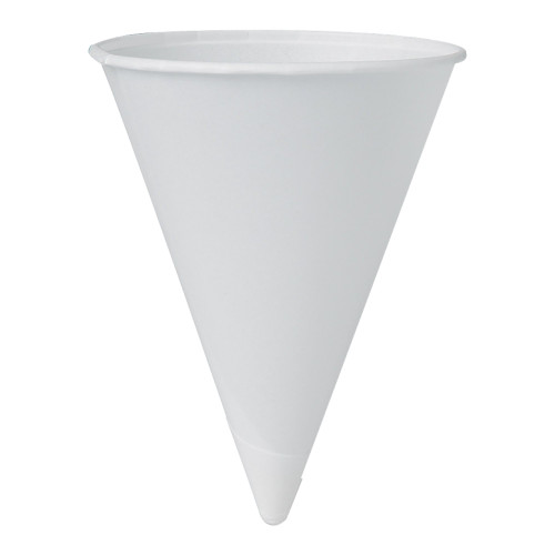 Bare 4 oz. Paper Paper Cone Cup White Disposable, 4R-2050, Sleeve of 200