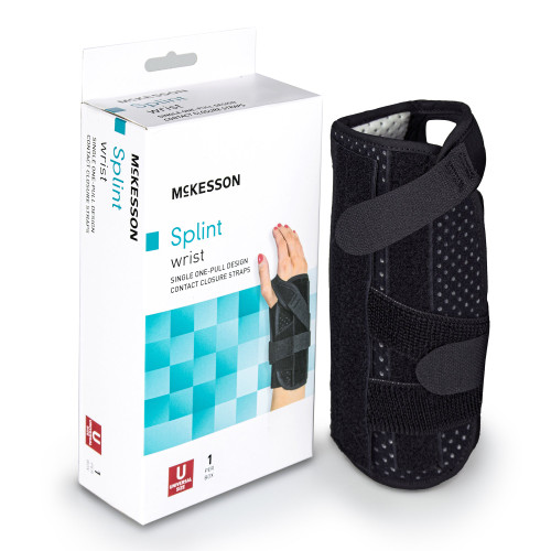 Wrist Brace McKesson Foam / Nylon Left Hand Black One Size 155-81-87470 Pack of 1