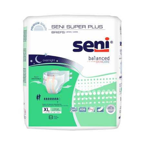 Unisex Adult Incontinence Brief Seni Super Plus X-Large Disposable Heavy Absorbency S-XL08-BP1 Case/32 125267 TZMO USA Inc 1163830_CS