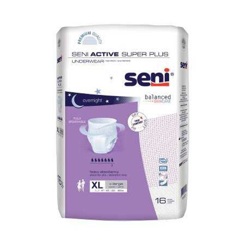 Unisex Adult Absorbent Underwear Seni Active Super Plus Pull On with Tear Away Seams X-Large Disposable Heavy Absorbency S-XL16-AP1 Pack/16 79-95493 TZMO USA Inc 1169933_PK
