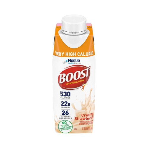 Oral Supplement Boost® Very High Calorie Strawberry Flavor Liquid 8 oz. Reclosable Carton 00043900661452 Case of 24 16-BP14 Boost® Very High Calorie 1178505_CS