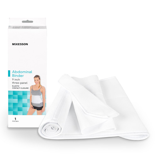 McKesson Abdominal Binder 3-Panel, Medium or Large, 45 to 62'' Waist Circumference, White, Pack of 1