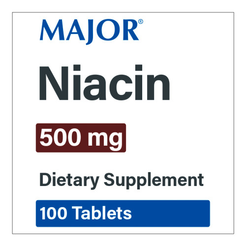Dietary Supplement Major Niacin 500 mg Strength Tablet 100 Bottle of 1
