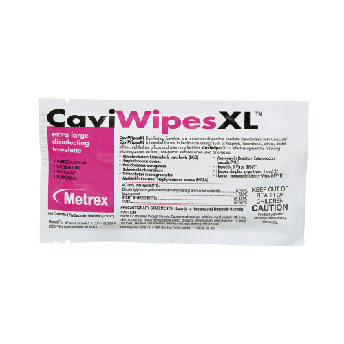 CaviWipes Surface Disinfectant Premoistened Alcohol Based Manual Pull Wipe 50 Count Individual Packet Alcohol Scent NonSterile, 13-1155, Pack of 1