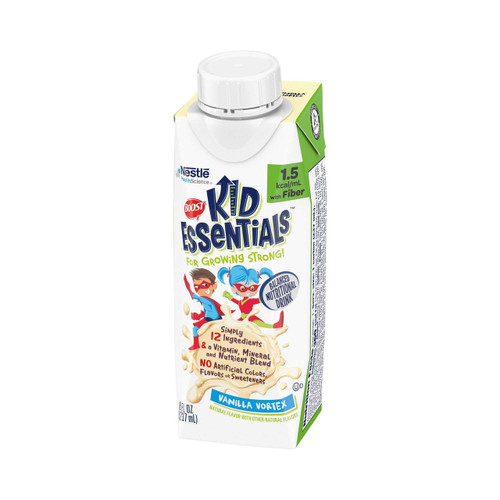 Pediatric Oral Supplement Boost® Kid Essentials™ 1.5 with Fiber Vanilla Vortex Flavor 8 oz. Carton Liquid Vitamins / Minerals 00043900663289 Pack of 1 Boost® Kid Essentials™ 1.5 with Fiber 1178512_EA