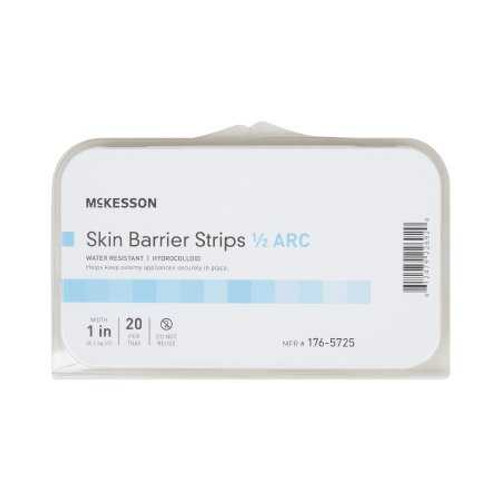 Skin Barrier Strip McKesson Mold to Fit Standard Wear Adhesive without Tape Without Flange Universal System Hydrocolloid 1/2 Curve 1 Inch W 176-5725 Case/280 8481 MCK BRAND 1088817_CS