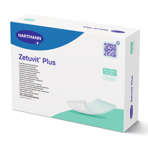 Zetuvit Plus Super Absorbent Dressing Without Adhesive 6 X 8 Inch Rectangle, 413112, Box of 10
