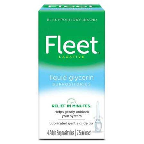 Laxative Fleet Suppository 7.5 mL 5.4 Gram Strength Glycerin 00132018582 Box/4 CR8008 C.B. Fleet 786875_BX