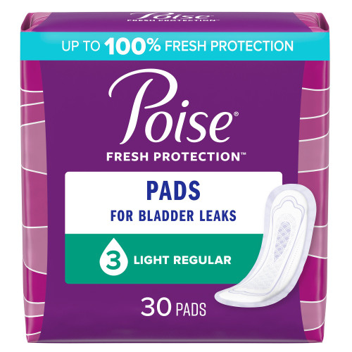 Poise Fresh Protection Bladder Control Pad 9.33 Inch Length Moderate Absorbency Polymer Core One Size Fits Most, 51668, Case of 120
