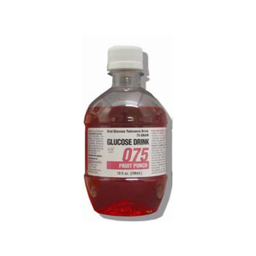 Glucose Tolerance Beverage Glucose Drink Fruit Punch 75 Gram 10 oz. per Bottle 10-FP-075 Case of 24