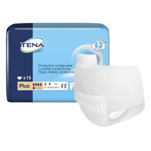 TENA ProSkin Plus Absorbent Underwear Pull On with Tear Away Seams Adult 2X-Large Unisex Disposable Moderate Absorbency, 72508, Bag of 12
