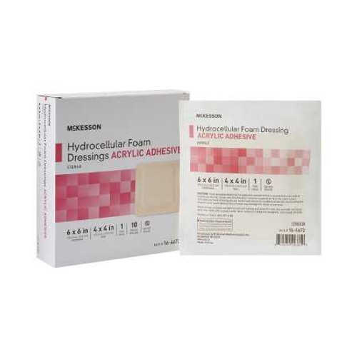 Foam Dressing McKesson 6 X 6 Inch Square Acrylic Adhesive with Border Sterile 16-4672 Box/10 5120-CVR MCK BRAND 1138299_BX