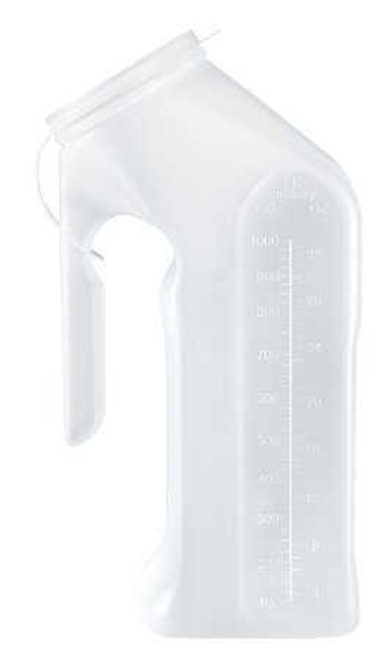 Male Urinal McKesson 1 Quart / 1000 mL With Closure Single Patient Use 51-H140-01 Each/1 8982 MCK BRAND 1177279_EA