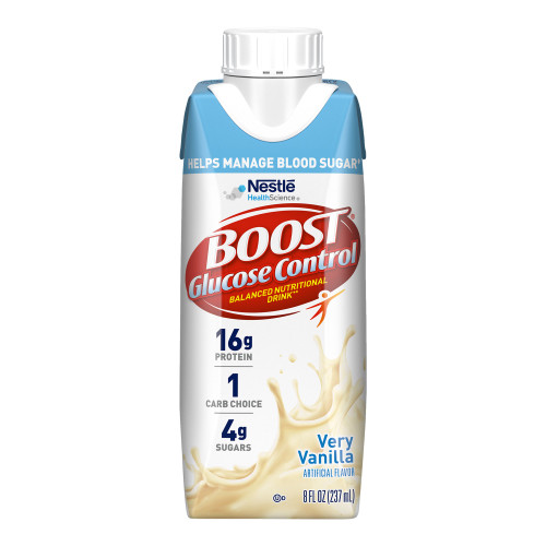 Boost Glucose Control Oral Supplement Very Vanilla Flavor Liquid 8 oz. Carton, 43900661100, Case of 24