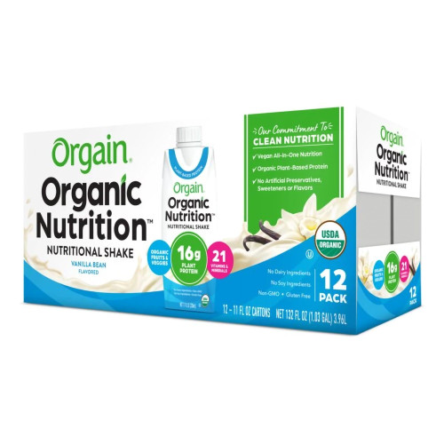 Organic Nutrition Vegan Oral Supplement Vanilla Bean Flavor Liquid 11 oz. Carton, 851770003223, Pack of 1