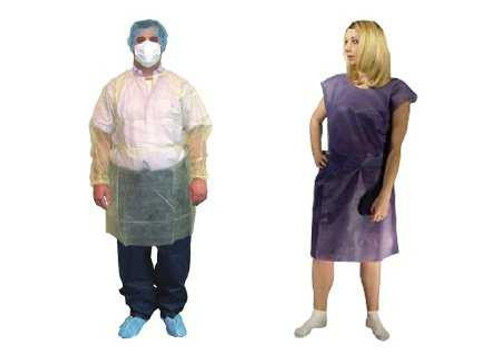 Patient Exam Gown Medium Dark Blue Disposable 304 Bag/10 2919 Dukal 527818_BG