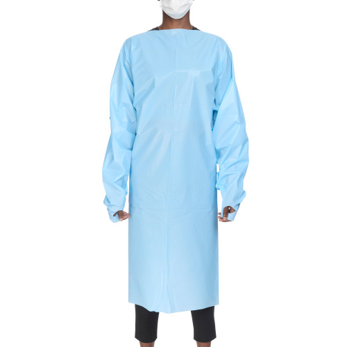 Protective Procedure Gown McKesson One Size, Blue, AAMI Level 2 18-8576A Case of 75