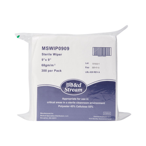 McKesson Cleanroom Wipe 300 Count Bag 9 X 9 Inch Sterile Disposable, MSWIP0909, Pack of 300