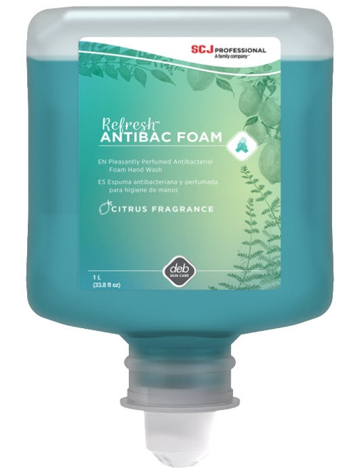 Antibacterial Soap Refresh AntiBac Foam Foaming 1,000 mL Dispenser Refill Bottle Citrus Scent ANT1L Case of 6