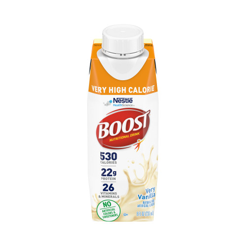 Boost Very High Calorie Oral Supplement Very Vanilla Flavor Liquid 8 oz. Reclosable Carton, 43900894348, Pack of 1