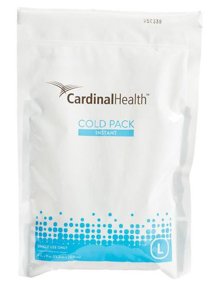 Instant Cold Pack Cardinal Health General Purpose Large 6 x 9 Inch Plastic / Ammonium Nitrate / Water Disposable 11440-900 Case of 16