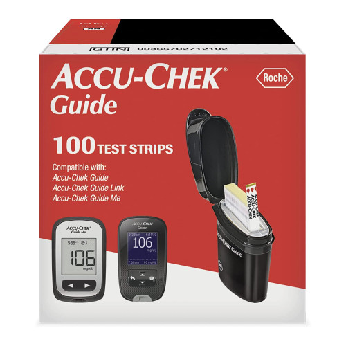 Blood Glucose Test Strips Accu-Chek 100 Strips Box of 100